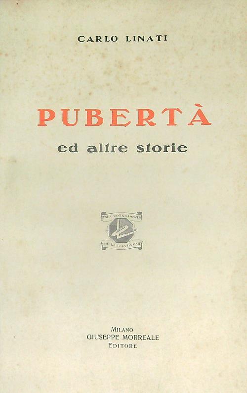 Pubertà ed altre storie - Carlo Linati - copertina