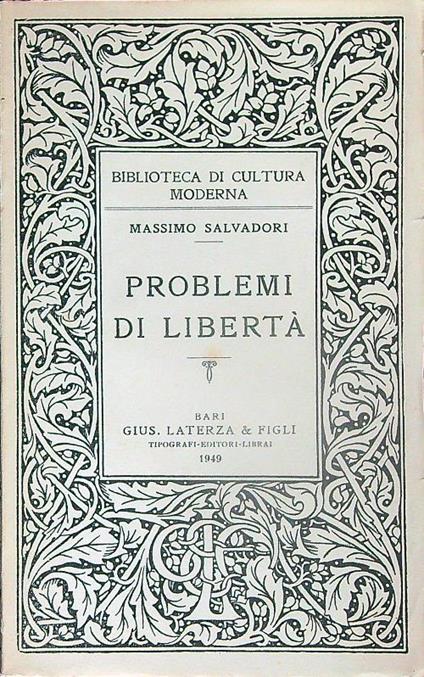 Problemi di libertà - Massimo L. Salvadori - copertina