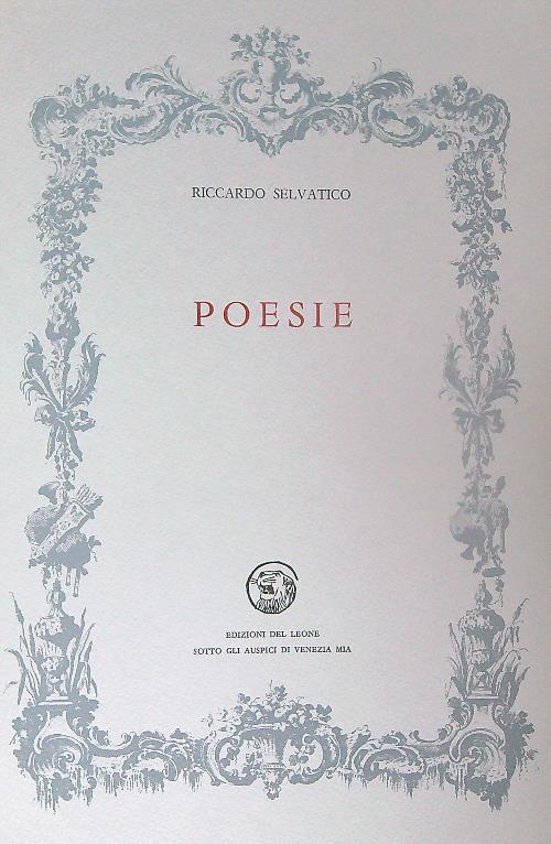 Poesie - Riccardo Selvatico - copertina