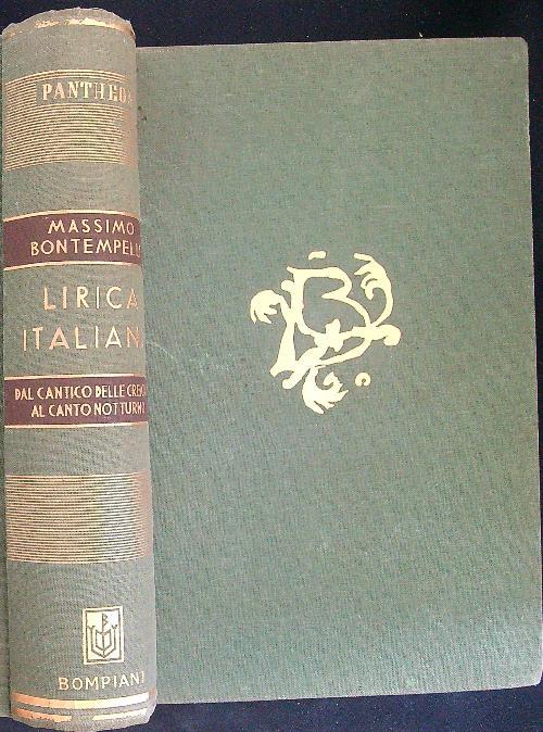 Lirica Italiana - Massimo Bontempelli - copertina