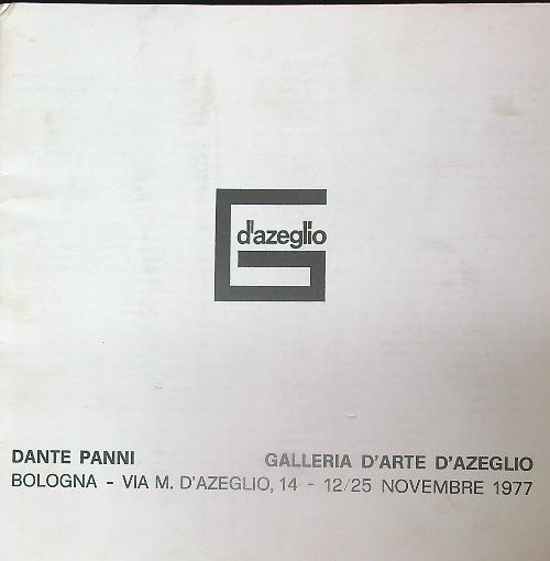 Dante Panni. Galleria d'arte D'Azeglio - copertina