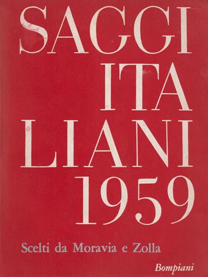 Saggi Italiani 1959 - Enrico Berti - copertina