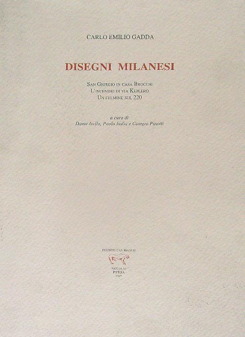 Disegni milanesi - Carlo Emilio Gadda - copertina