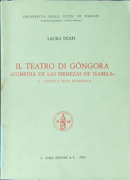 Il teatro di Gongora - Laura Dolfi - copertina