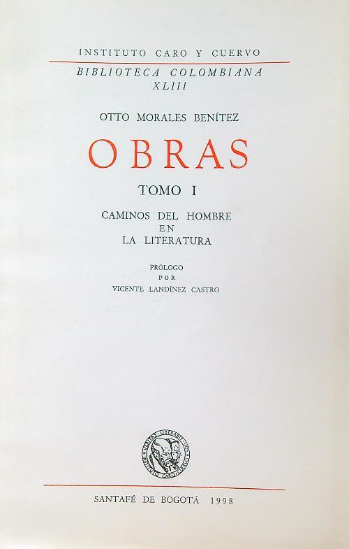 Obras. Tomo 1 - Otto Morales Benitez - copertina