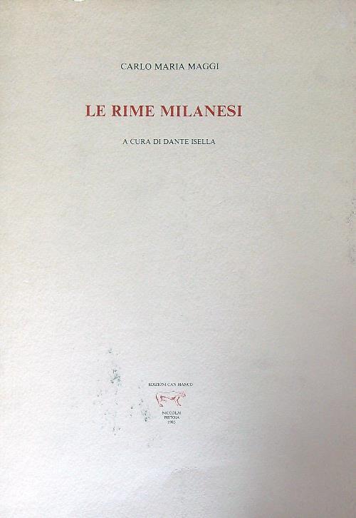 Le rime milanesi - Carlo M. Maggi - copertina