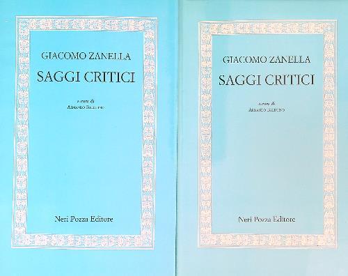 Saggi critici. 2vv - Giacomo Zanella - copertina