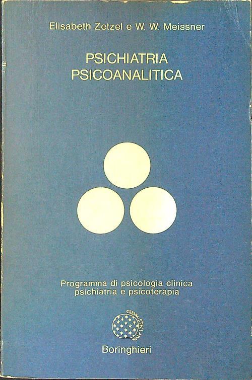 Psichiatria psicanalitica - E. Zetzel - copertina