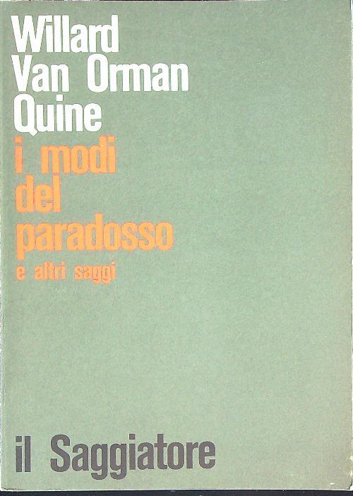 I modi del paradosso e altri saggi - Willard Van Orman Quine - copertina