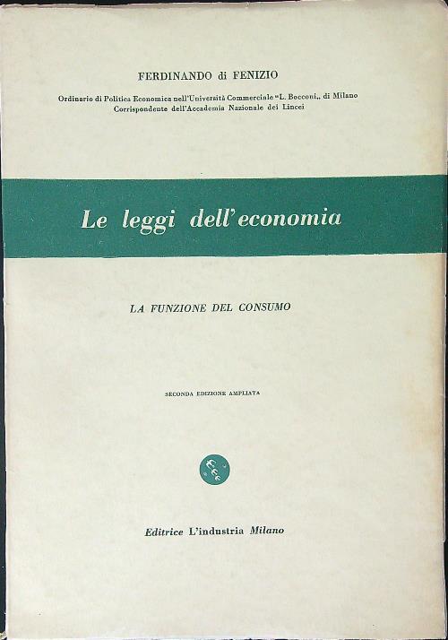 Le  leggi dell'economia - Ferdinando Di Fenizio - copertina