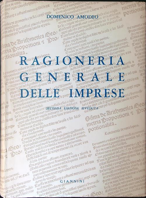 Ragioneria generale delle imprese Domenico Amodeo Libro Usato