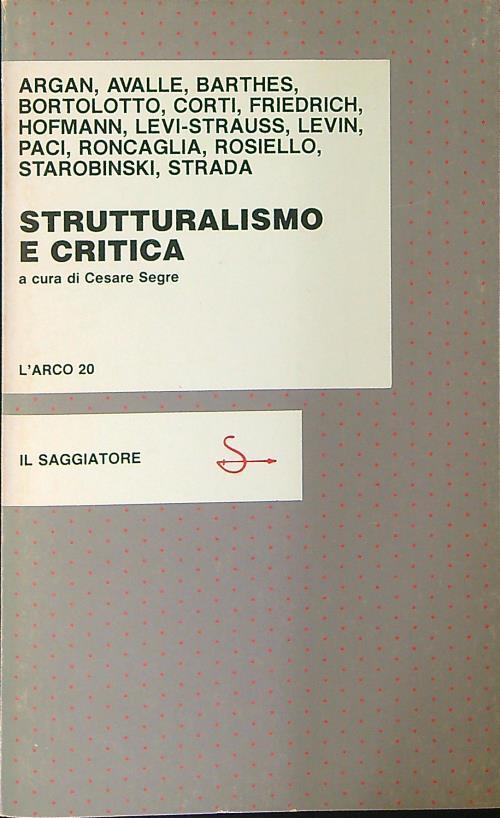 Strutturalismo e critica - Cesare Segre - copertina