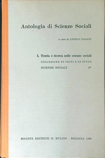 Antologia di scienze sociali - Angelo Pagani - copertina