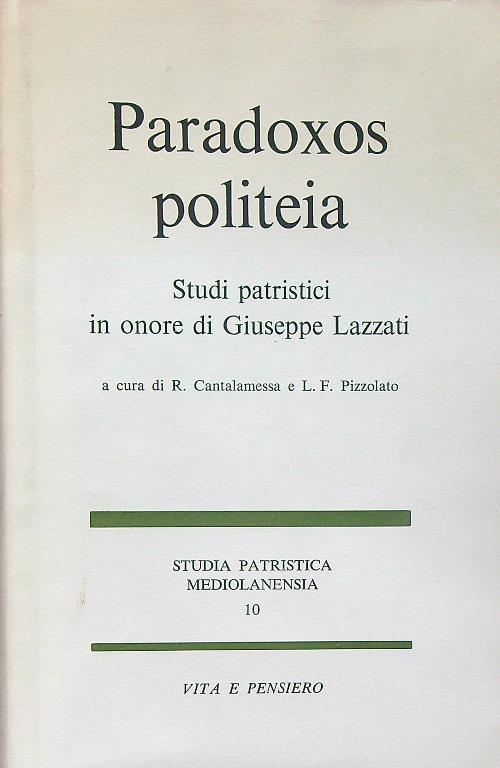 Paradoxos politeia  - R. Cantalamessa - copertina