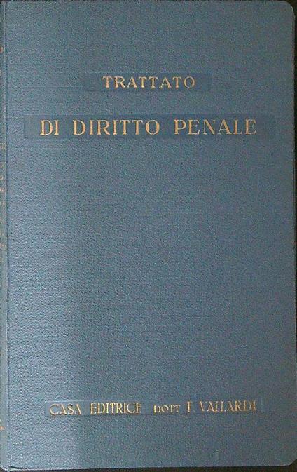 Trattato di diritto penale - Adolfo Zerboglio - copertina