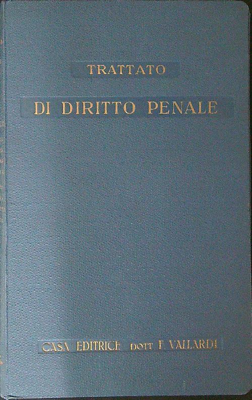 Trattato di diritto penale - Adolfo Zerboglio - copertina