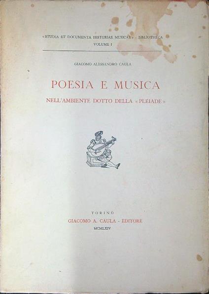 Poesia e musica - Giacomo Alessandro Caula - copertina