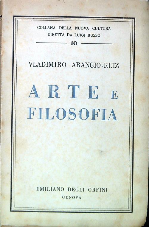 Arte e filosofia - Vladimiro Arangio-Ruiz - copertina