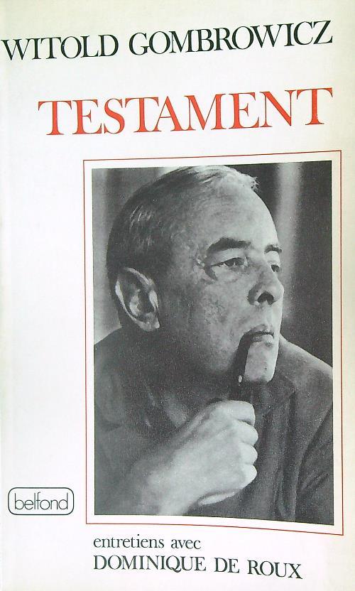 Testament - Witold Gombrowicz - copertina