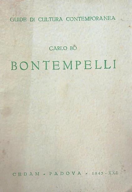 Bontempelli - Carlo Bo - copertina