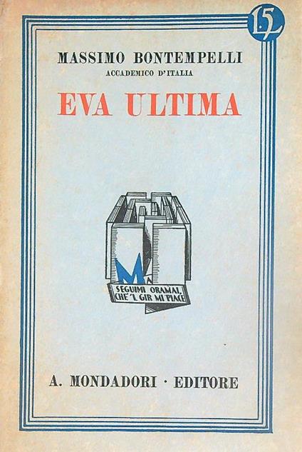 Eva ultima - Massimo Bontempelli - copertina