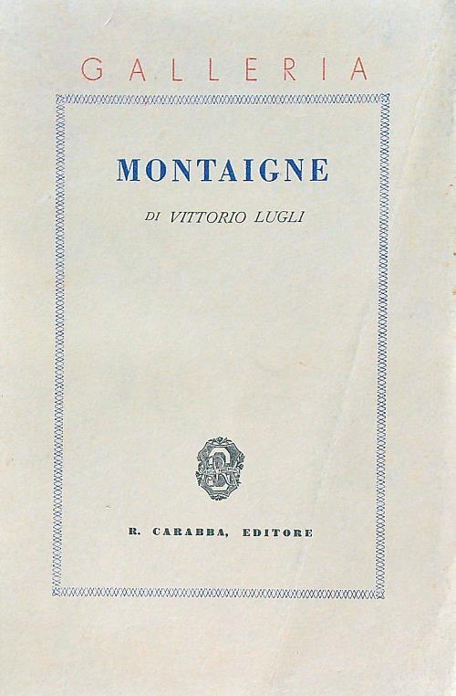 Montaigne - Vittorio Lugli - copertina