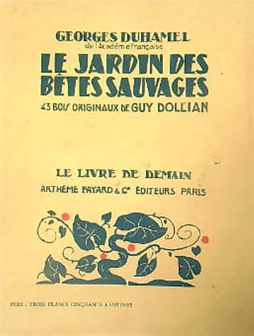 Le jardin des bêtes sauvages - Georges Duhamel - copertina