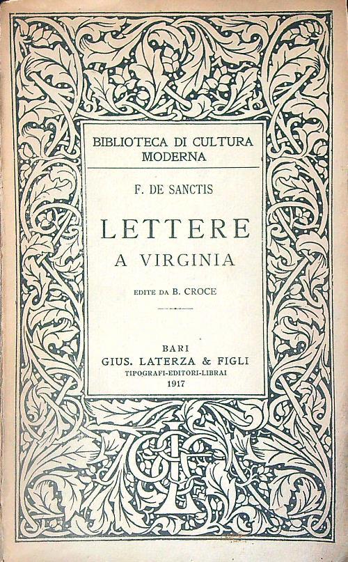 Lettere a Virginia - F. De Sanctis - copertina