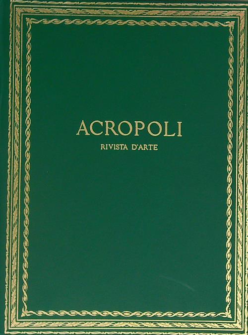 Acropoli rivista d'arte 1961-1962 - copertina