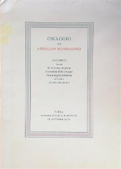 Omaggio ad Arnoldo Mondadori - Valentino Bompiani - copertina