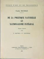 De la politique naturelle au nationalisme integral