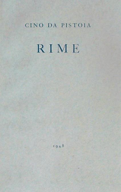 Rime - Cino Da Pistoia - copertina