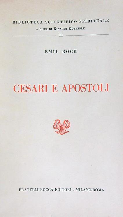 Cesari e apostoli - Emil Bock - copertina