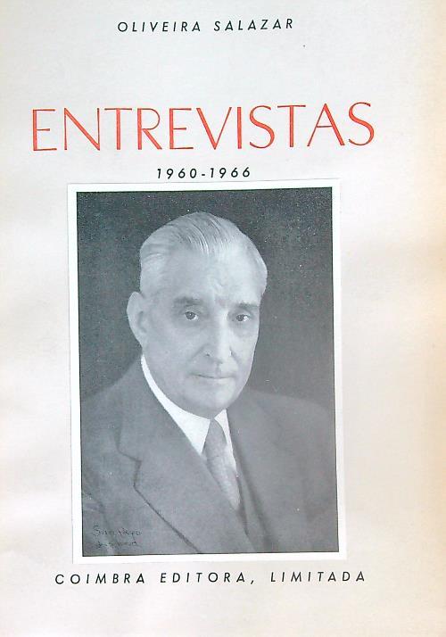 Entrevistas, 1960-1966 - Oliveira Salazar - copertina