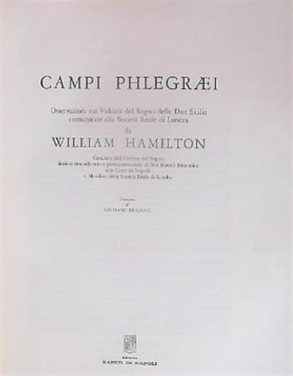 Campi Phlegraei. Osservazioni sui vulcani delle Due Sicilie - William Hamilton - copertina