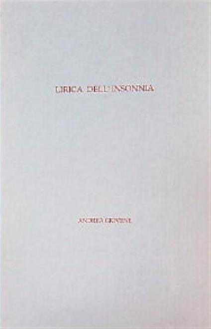 Lirica dell'insonnia - Andrea Giovene - copertina