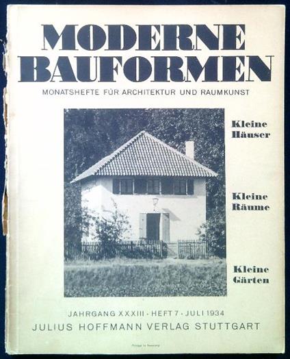 Moderne Bauformen - Jargang XXXIII, Heft 7, Juli 1934 - copertina