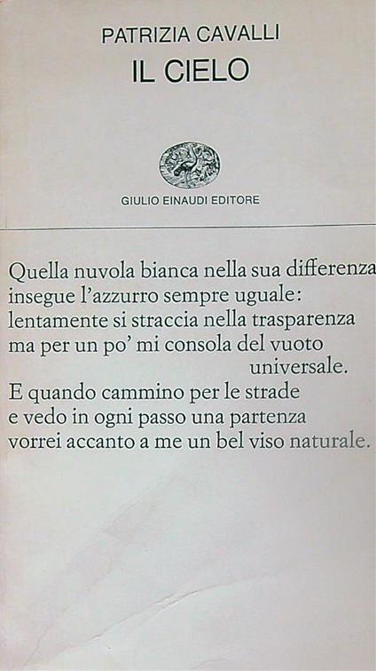 Il cielo - Patrizia Cavalli - copertina