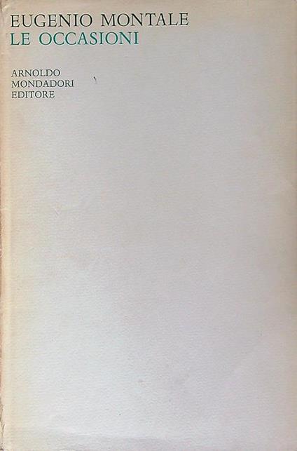 Le occasioni - Eugenio Montale - copertina