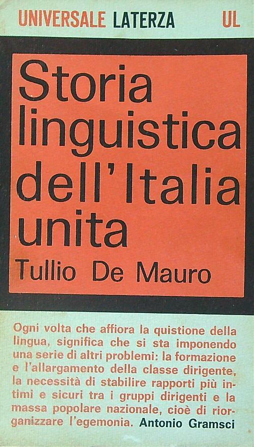 Storia linguistica dell'Italia unita - Tullio De Mauro - copertina
