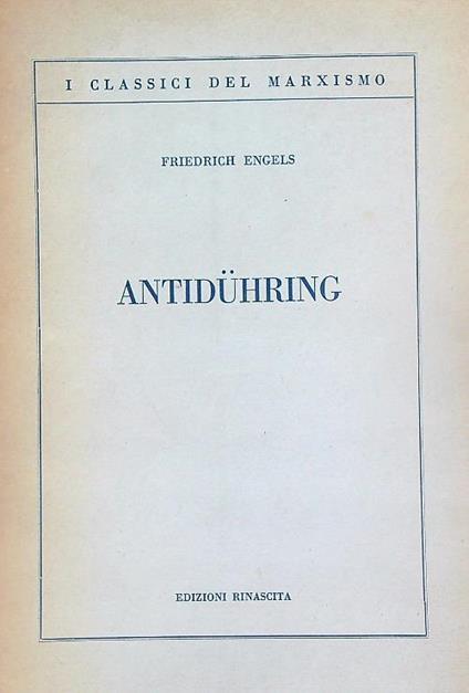 Antiduhring - Friedrich Engels - copertina