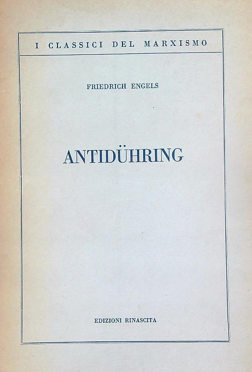 Antiduhring - Friedrich Engels - copertina