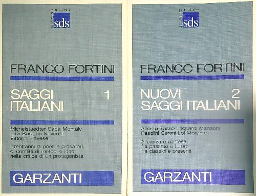 Saggi italiani. 2vv - Franco Fortini - copertina