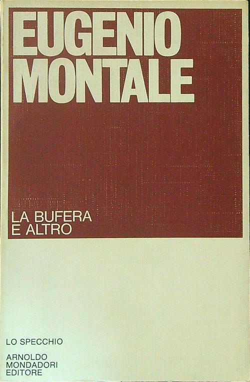 La  bufera e altro - Eugenio Montale - copertina