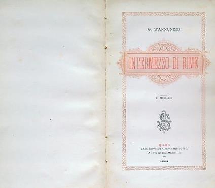 Intermezzo di rime - G. D'Annunzio - copertina