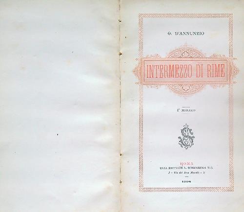 Intermezzo di rime - G. D'Annunzio - copertina