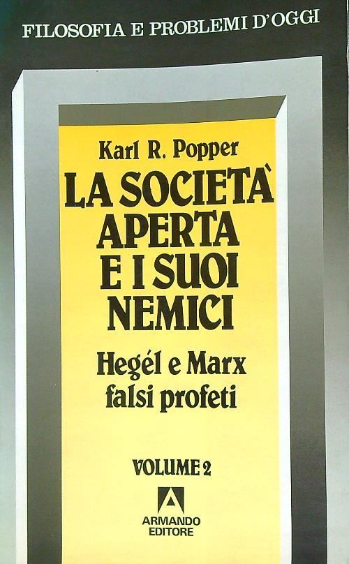 La società aperta e i suoi nemici. Volume 2 - Karl Popper - copertina