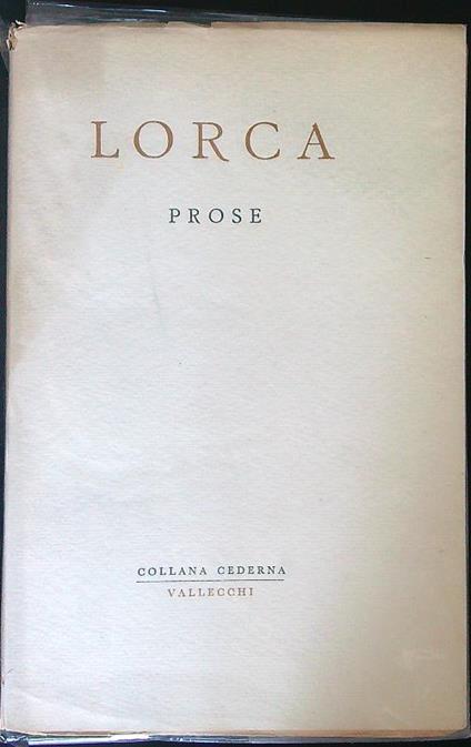 Prose - Federico Garcia Lorca - copertina