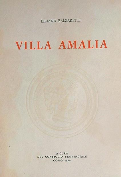 Villa Amalia - Liliana Balzaretti - copertina