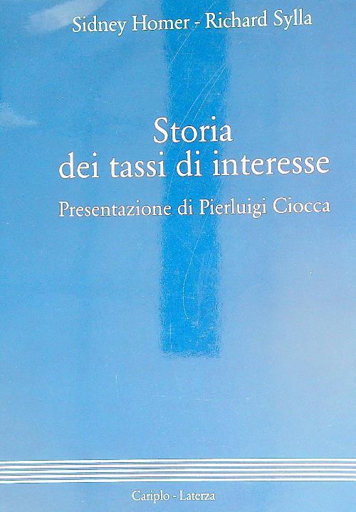 Storia dei tassi d'interesse - Sidney Homer - copertina